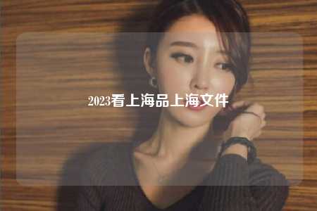 2023看上海品上海文件
