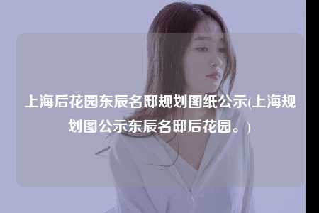 上海后花园东辰名邸规划图纸公示(上海规划图公示东辰名邸后花园。)